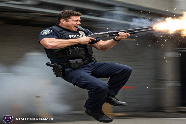 Shotgun Cop Man - Shoot Your Guns to Jump Higher